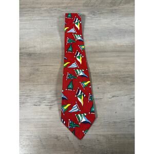 Polo Ralph Lauren Vintage Red Green Blue Silk Men's Tie- Nautical- EUC
